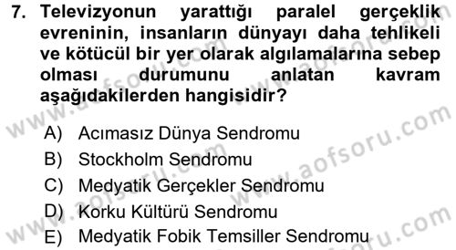 Suç Sosyolojisi Dersi 2017 - 2018 Yılı (Final) Dönem Sonu Sınav Soruları 7. Soru