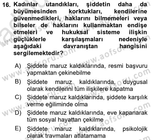 Suç Sosyolojisi Dersi 2018 - 2019 Yılı 3 Ders Sınav Soruları 16. Soru