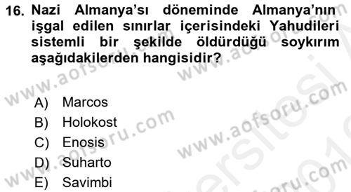 Suç Sosyolojisi Dersi 2018 - 2019 Yılı (Vize) Ara Sınav Soruları 16. Soru