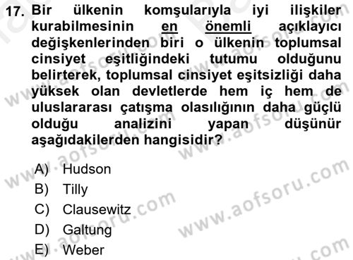 Suç Sosyolojisi Dersi 2018 - 2019 Yılı (Vize) Ara Sınav Soruları 17. Soru