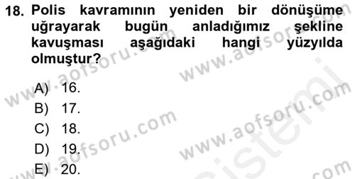 Suç Sosyolojisi Dersi 2018 - 2019 Yılı (Vize) Ara Sınav Soruları 18. Soru