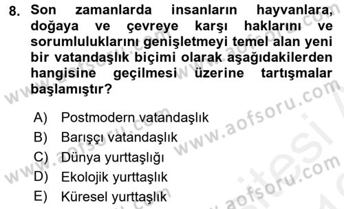 Suç Sosyolojisi Dersi 2018 - 2019 Yılı (Vize) Ara Sınav Soruları 8. Soru