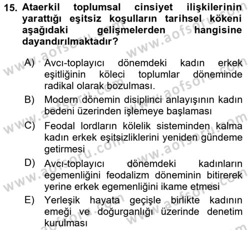 Suç Sosyolojisi Dersi 2018 - 2019 Yılı (Final) Dönem Sonu Sınav Soruları 15. Soru