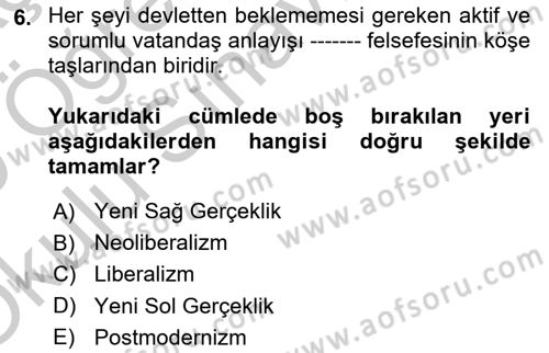 Suç Sosyolojisi Dersi 2018 - 2019 Yılı Yaz Okulu Sınav Soruları 6. Soru