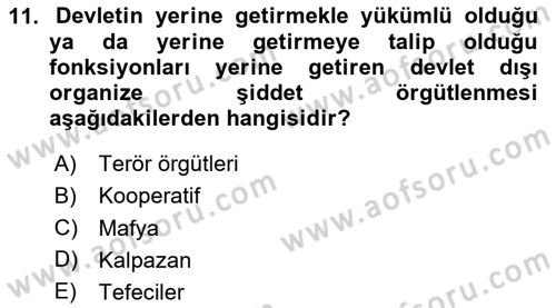 Suç Sosyolojisi Dersi 2020 - 2021 Yılı Yaz Okulu Sınav Soruları 11. Soru