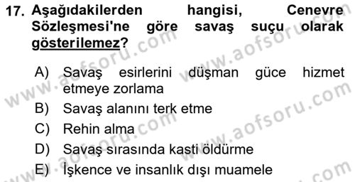 Suç Sosyolojisi Dersi 2021 - 2022 Yılı (Vize) Ara Sınav Soruları 17. Soru