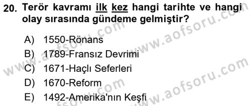 Suç Sosyolojisi Dersi 2021 - 2022 Yılı (Vize) Ara Sınav Soruları 20. Soru