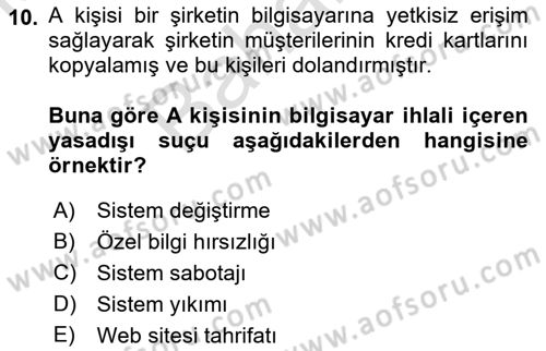 Suç Sosyolojisi Dersi 2021 - 2022 Yılı (Final) Dönem Sonu Sınav Soruları 10. Soru