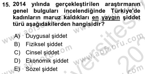 Suç Sosyolojisi Dersi 2021 - 2022 Yılı (Final) Dönem Sonu Sınav Soruları 15. Soru