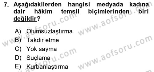 Suç Sosyolojisi Dersi 2021 - 2022 Yılı (Final) Dönem Sonu Sınav Soruları 7. Soru