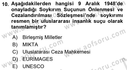 Suç Sosyolojisi Dersi 2021 - 2022 Yılı Yaz Okulu Sınav Soruları 10. Soru