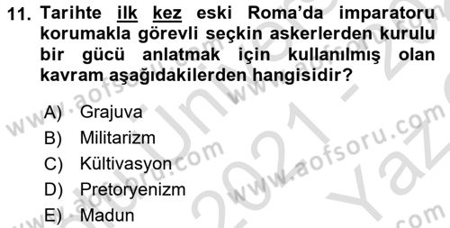 Suç Sosyolojisi Dersi 2021 - 2022 Yılı Yaz Okulu Sınav Soruları 11. Soru