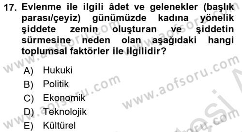 Suç Sosyolojisi Dersi 2021 - 2022 Yılı Yaz Okulu Sınav Soruları 17. Soru