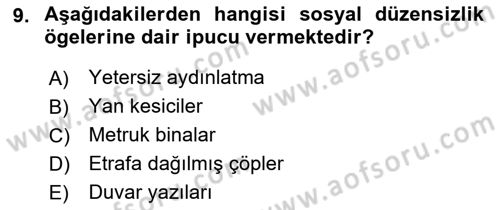 Suç Sosyolojisi Dersi 2021 - 2022 Yılı Yaz Okulu Sınav Soruları 9. Soru