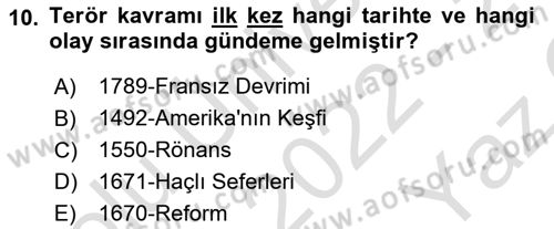Suç Sosyolojisi Dersi 2022 - 2023 Yılı Yaz Okulu Sınav Soruları 10. Soru