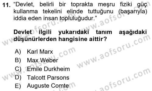 Suç Sosyolojisi Dersi 2022 - 2023 Yılı Yaz Okulu Sınav Soruları 11. Soru