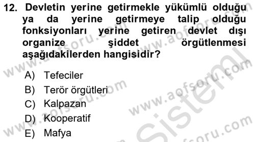 Suç Sosyolojisi Dersi 2022 - 2023 Yılı Yaz Okulu Sınav Soruları 12. Soru