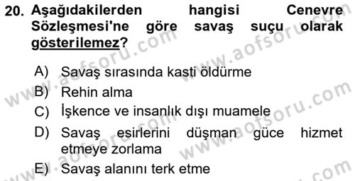 Suç Sosyolojisi Dersi 2023 - 2024 Yılı (Vize) Ara Sınav Soruları 20. Soru