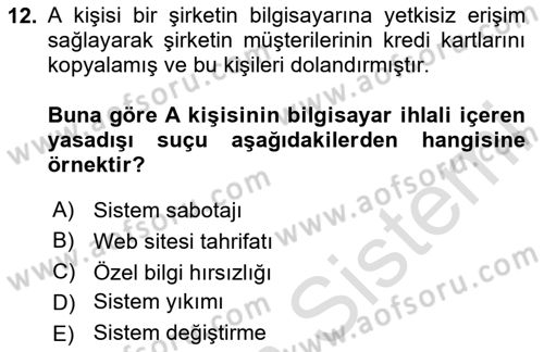 Suç Sosyolojisi Dersi 2023 - 2024 Yılı (Final) Dönem Sonu Sınav Soruları 12. Soru