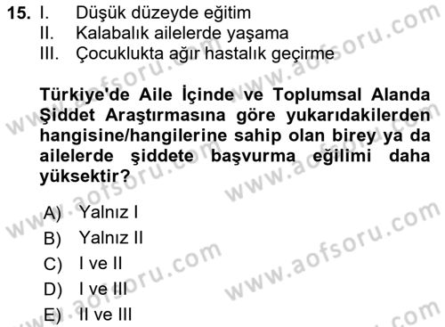 Suç Sosyolojisi Dersi 2023 - 2024 Yılı (Final) Dönem Sonu Sınav Soruları 15. Soru