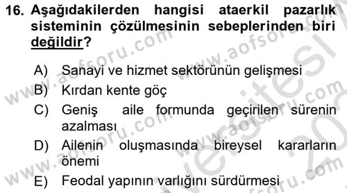 Suç Sosyolojisi Dersi 2023 - 2024 Yılı (Final) Dönem Sonu Sınav Soruları 16. Soru