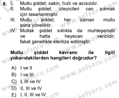 Suç Sosyolojisi Dersi 2023 - 2024 Yılı (Final) Dönem Sonu Sınav Soruları 6. Soru