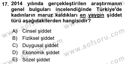 Suç Sosyolojisi Dersi 2023 - 2024 Yılı Yaz Okulu Sınav Soruları 17. Soru