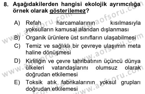 Suç Sosyolojisi Dersi 2024 - 2025 Yılı (Vize) Ara Sınav Soruları 8. Soru