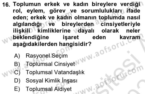 Suç Sosyolojisi Dersi 2024 - 2025 Yılı (Final) Dönem Sonu Sınav Soruları 16. Soru
