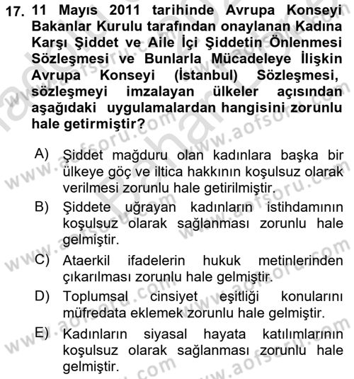 Suç Sosyolojisi Dersi 2024 - 2025 Yılı (Final) Dönem Sonu Sınav Soruları 17. Soru
