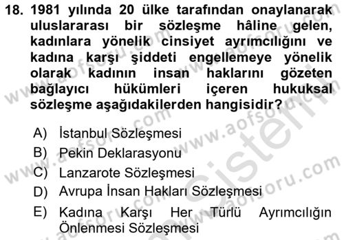 Suç Sosyolojisi Dersi 2024 - 2025 Yılı Yaz Okulu Sınav Soruları 18. Soru