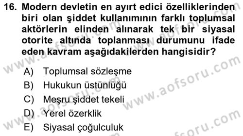 Suç Sosyolojisi Dersi 2025 - 2026 Yılı (Vize) Ara Sınav Soruları 16. Soru