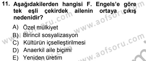 Türkiye´nin Toplumsal Yapısı Dersi 2012 - 2013 Yılı (Vize) Ara Sınav Soruları 11. Soru
