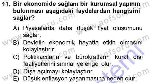 Türkiye´nin Toplumsal Yapısı Dersi 2012 - 2013 Yılı (Final) Dönem Sonu Sınav Soruları 11. Soru