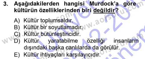 Türkiye´nin Toplumsal Yapısı Dersi 2012 - 2013 Yılı (Final) Dönem Sonu Sınav Soruları 3. Soru