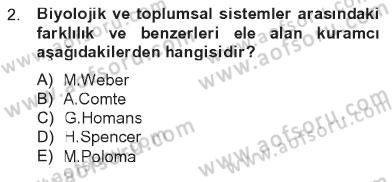 Türkiye´nin Toplumsal Yapısı Dersi 2012 - 2013 Yılı Tek Ders Sınav Soruları 2. Soru