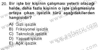 Türkiye´nin Toplumsal Yapısı Dersi 2012 - 2013 Yılı Tek Ders Sınav Soruları 20. Soru