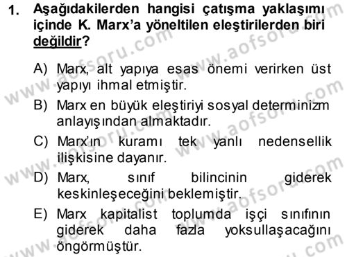 Türkiye´nin Toplumsal Yapısı Dersi Ara Sınavı Deneme Sınav Soruları 1. Soru
