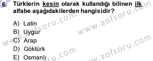 Türkiye´nin Toplumsal Yapısı Dersi Ara Sınavı Deneme Sınav Soruları 6. Soru