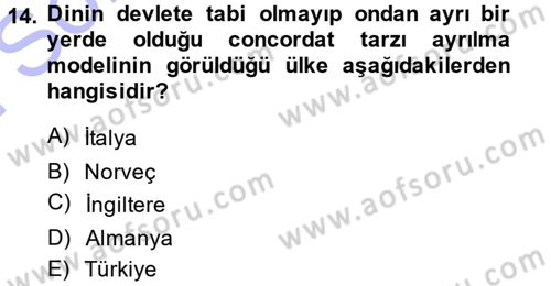 Türkiye´nin Toplumsal Yapısı Dersi 2013 - 2014 Yılı (Final) Dönem Sonu Sınav Soruları 14. Soru