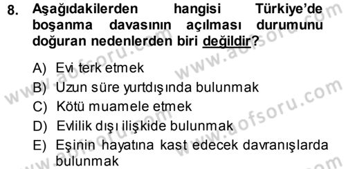 Türkiye´nin Toplumsal Yapısı Dersi 2013 - 2014 Yılı Tek Ders Sınav Soruları 8. Soru