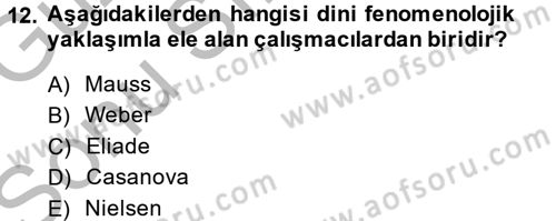 Türkiye´nin Toplumsal Yapısı Dersi 2014 - 2015 Yılı (Final) Dönem Sonu Sınav Soruları 12. Soru