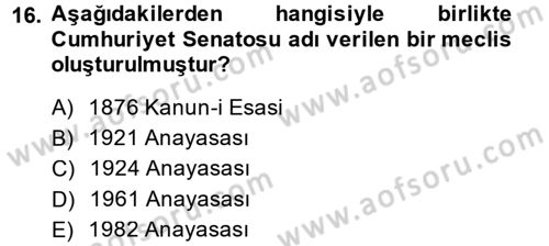 Türkiye´nin Toplumsal Yapısı Dersi 2014 - 2015 Yılı (Final) Dönem Sonu Sınav Soruları 16. Soru