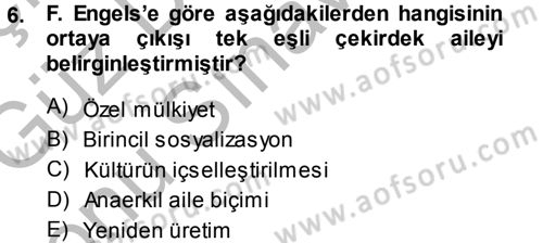 Türkiye´nin Toplumsal Yapısı Dersi 2014 - 2015 Yılı (Final) Dönem Sonu Sınav Soruları 6. Soru