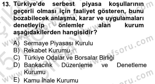 Türkiye´nin Toplumsal Yapısı Dersi 2014 - 2015 Yılı Tek Ders Sınav Soruları 13. Soru