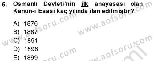 Türkiye´nin Toplumsal Yapısı Dersi 2014 - 2015 Yılı Tek Ders Sınav Soruları 5. Soru