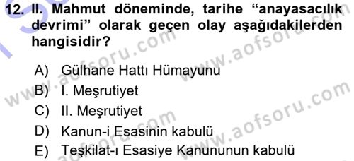 Türkiye´nin Toplumsal Yapısı Dersi 2015 - 2016 Yılı (Final) Dönem Sonu Sınav Soruları 12. Soru