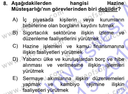 Türkiye´nin Toplumsal Yapısı Dersi 2015 - 2016 Yılı (Final) Dönem Sonu Sınav Soruları 8. Soru