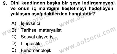 Türkiye´nin Toplumsal Yapısı Dersi 2015 - 2016 Yılı (Final) Dönem Sonu Sınav Soruları 9. Soru