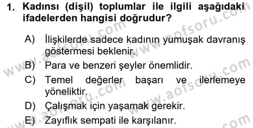 Türkiye´nin Toplumsal Yapısı Dersi 2016 - 2017 Yılı (Vize) Ara Sınav Soruları 1. Soru